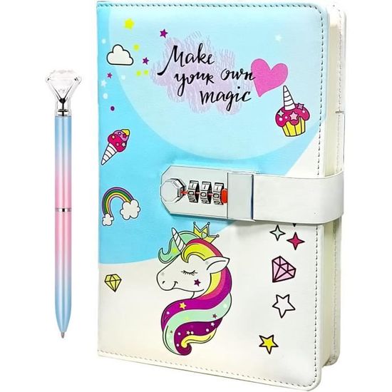 Carnet de Notes avec Serrure à combinaison - Journal Intime avec Cadenas - Cahier Journal Bloc