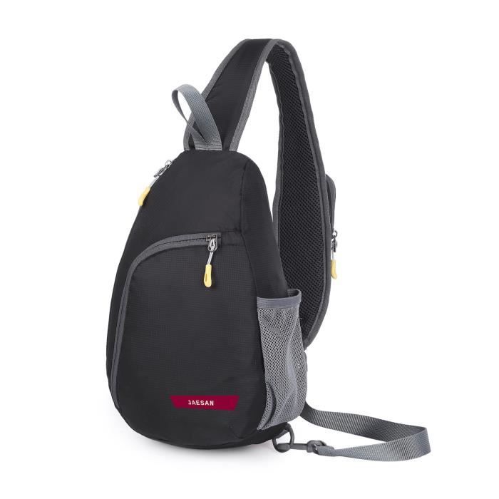 Sac de Poitrine - Ultra Léger Imperméable - Multifonction - École Voyage Sports Vélo Alpinisme - Noir - JAESAN