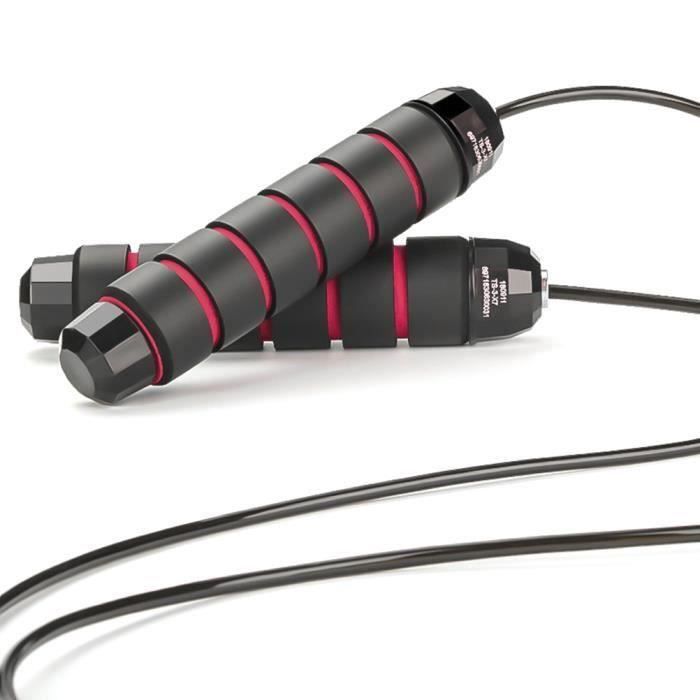 3M Corde a Sauter à Grande Vitesse Câble Acier Ajustable avec Roulement à Bille(Noir et bleu) SCB27
