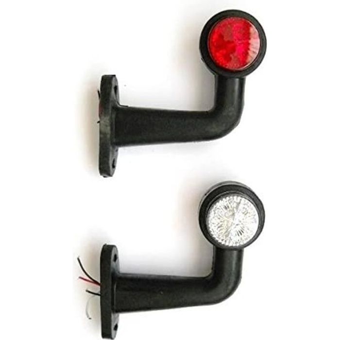 2 Pièces 12V Blanc Rouge LED Côté Contour Marqueur Feux Camion Châssis Remorque Camper Bus SUV Caravane Camionnette