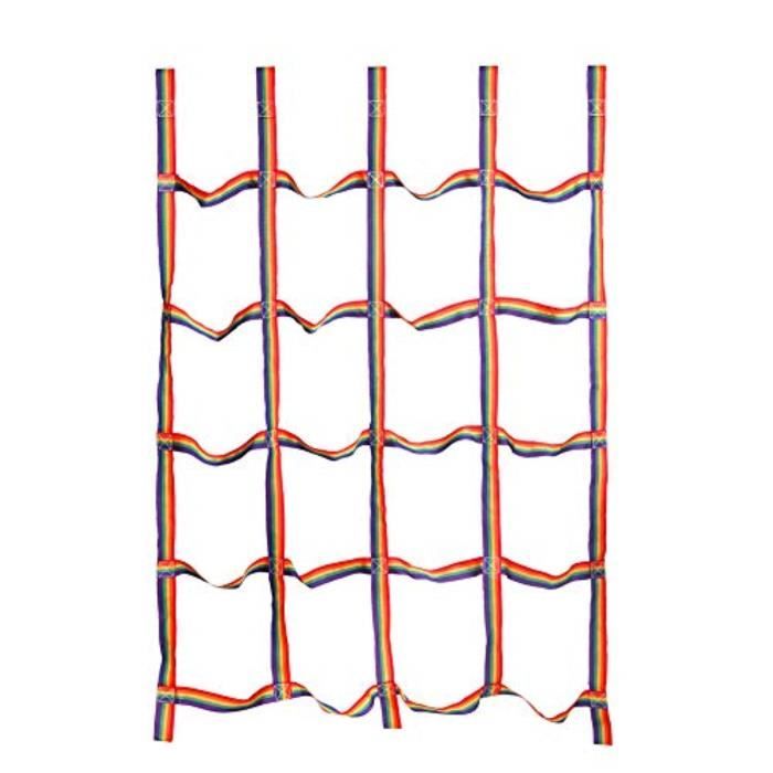 Jeu D'Adresse DE69D filet d'escalade coloré, jeux de jardin extérieurs et équipements de jeux pour la ligne ninja, gymnases de la ju