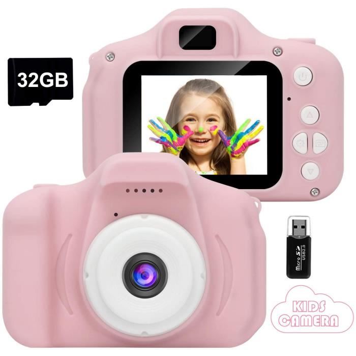 Appareil Photo pour Enfants,Mini Caméra Numérique Rechargeable Caméscope Antichoc Photo/vidéo pour Filles Garçons de 3 à 10 Ans