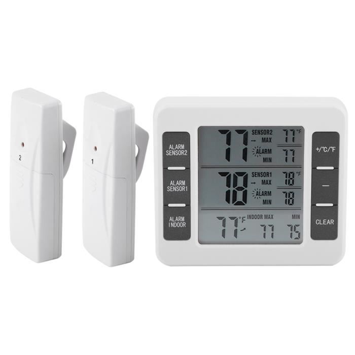 Thermometre Numerique LCD pour Refrigerateur et Congelateur sans Fil HB040 -SHO