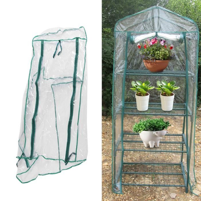 Drfeify 69 x 49 x 160 cm SERRE DE JARDIN TENTE BÂCHE PVC(Non inclus le support de fer) -OLL