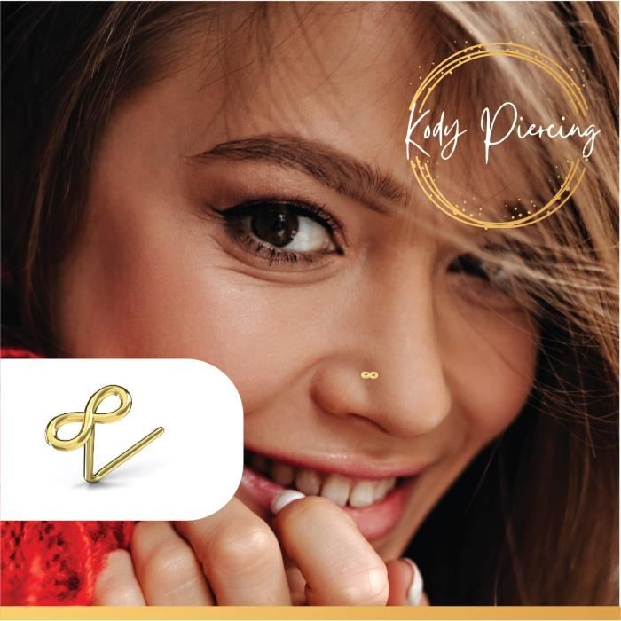 KODY PIERCING Tige L Or 9 Carats avec Motif Infinity