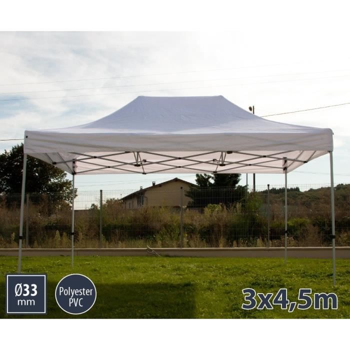 TENTE BARNUM PLIANT 3X4,5 BLANC SEMI-PRO POLYESTER