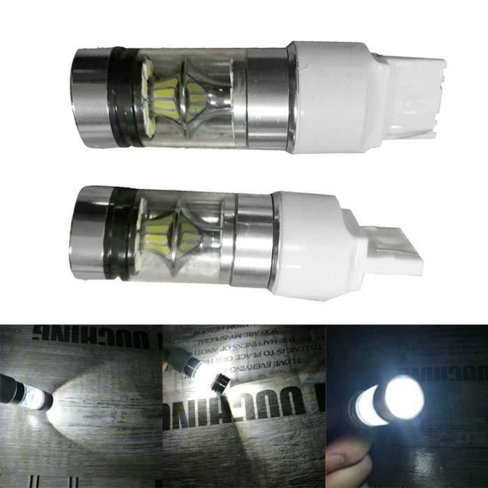 2X T20 7440 7443 6500K 100W HID 20LED Blanc 2323 Brouillard Conduite DRL Ampoules B06CED