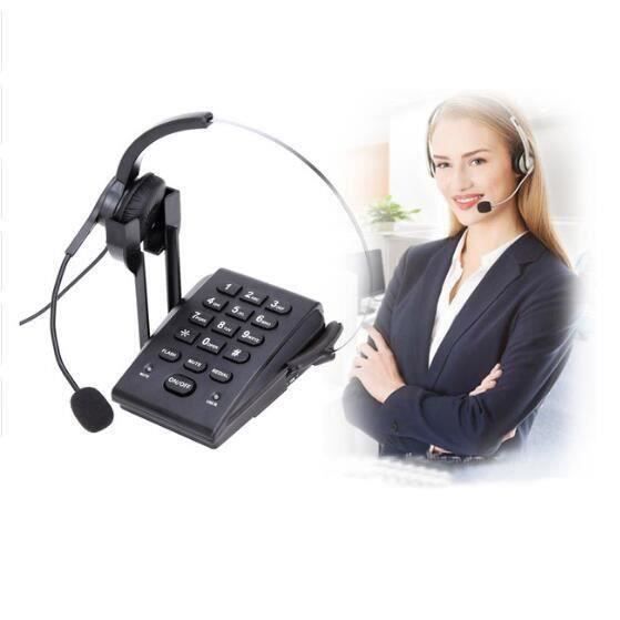 HT300 Mains-livraison Business Filaire Fixe Casque téléphone Center D'appels de Bureau Bureau Téléphone Anti-Bruit Unique- Fes105853