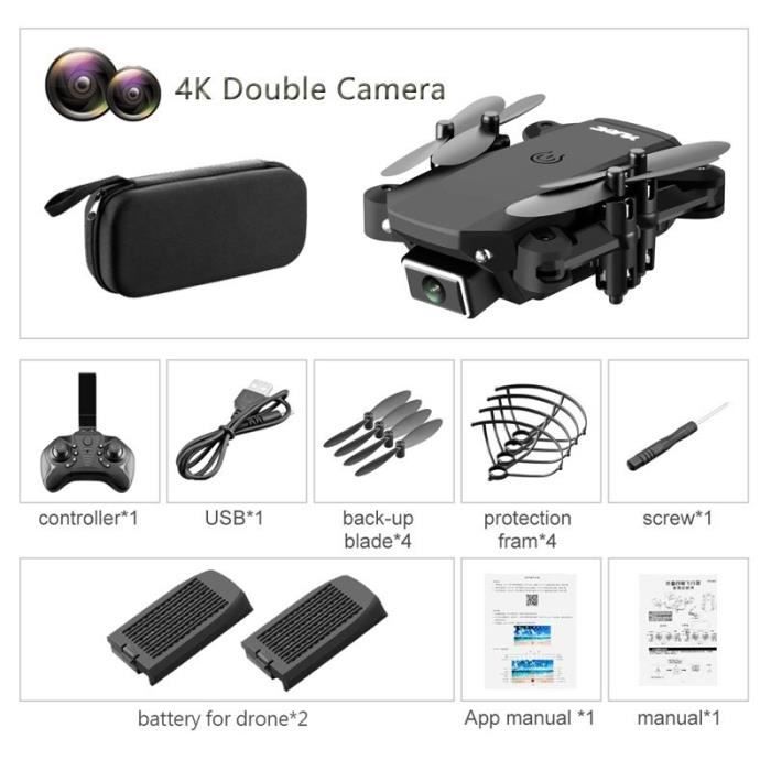 Drone,S66 Mini Drone 4K professionnel HD double caméras WiFi FPV RC Drones avec caméra grand Angle pliable - Type 4K Dual Camera 2B