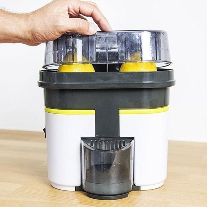 Presse Agrume Electrique Double Cônes, Découpe Orange, Plastique, Filtre à pulpe, Réservoir Amovible, Démontables, 500 ml, 90 W