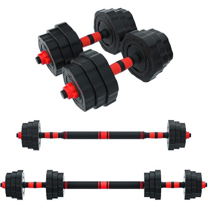 Poids Musculation, Arespark 20KG Haltere Reglable, Alteres Musculation Homme Femme, Kit Haltere Musculation Reglable avec Barre