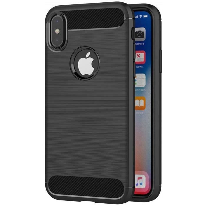 Coque iphone XS Max , Coque Silicone Anti-Choc Anti-Rayure Gel Case - Noir