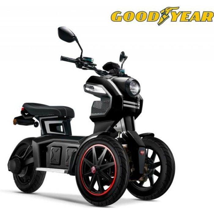 Grand scooter électrique 3 roues design Good Year EGO2 DOOHAN ITANK 50 noir moteur Bosch