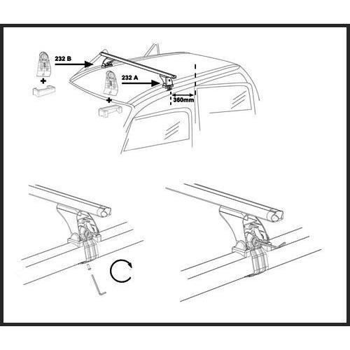 Kit de fixation pour barres de toit, Renault Megane III 5 portes