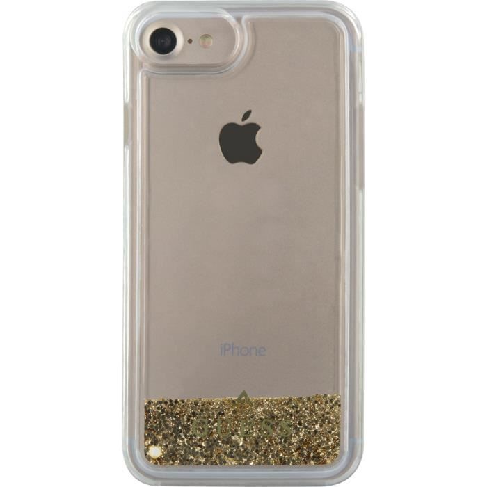 Coque rigide liquide avec paillettes dorées Guess pour iPhone 6/6S/7/8