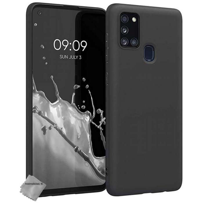 Coque silicone gel fine pour Samsung Galaxy A21s + film ecran - NOIR