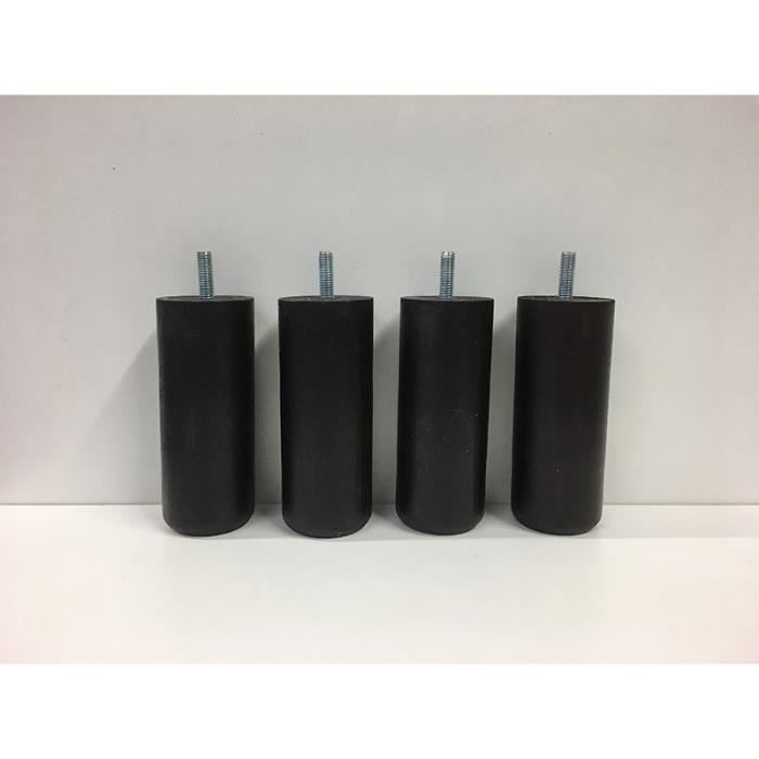 JEU DE 4 PIEDS H12 CM - WENGE CYLINDRE