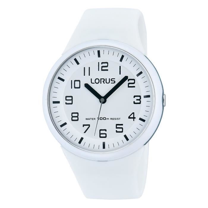 Lorus Watches - RRX53DX9 - Montre Femme - Quartz Analogique - Eclairage - Bracelet Silicone Blanc