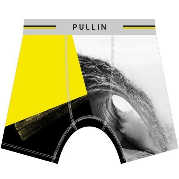 PULL IN Boxer Long Homme Microfibre AFRAME Gris Jaune