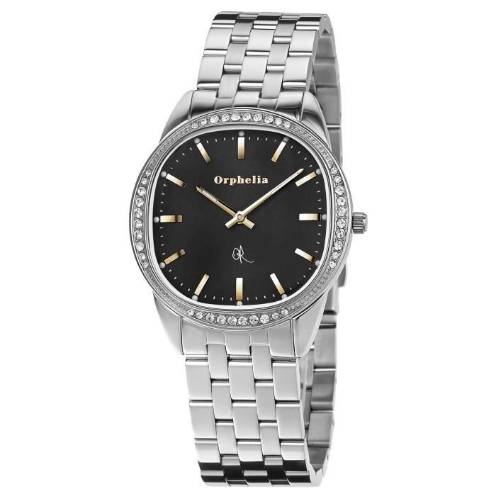 Orphelia - OR53270048 - Montre Femme - Quartz Analogique - Cadran Noir - Bracelet Acier Argent