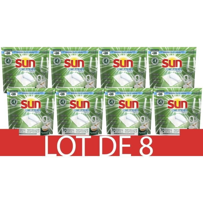 SUN 28 Capsules Lave-Vaiselle Pure 0% - Lot de 7