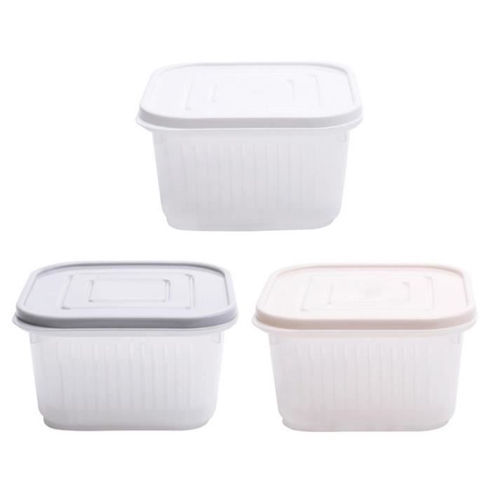3pcs boîte de rangement Drain Storage Case Crisper Container pour Home Store SOUDEUSE - MACHINE A METTRE SOUS VIDE