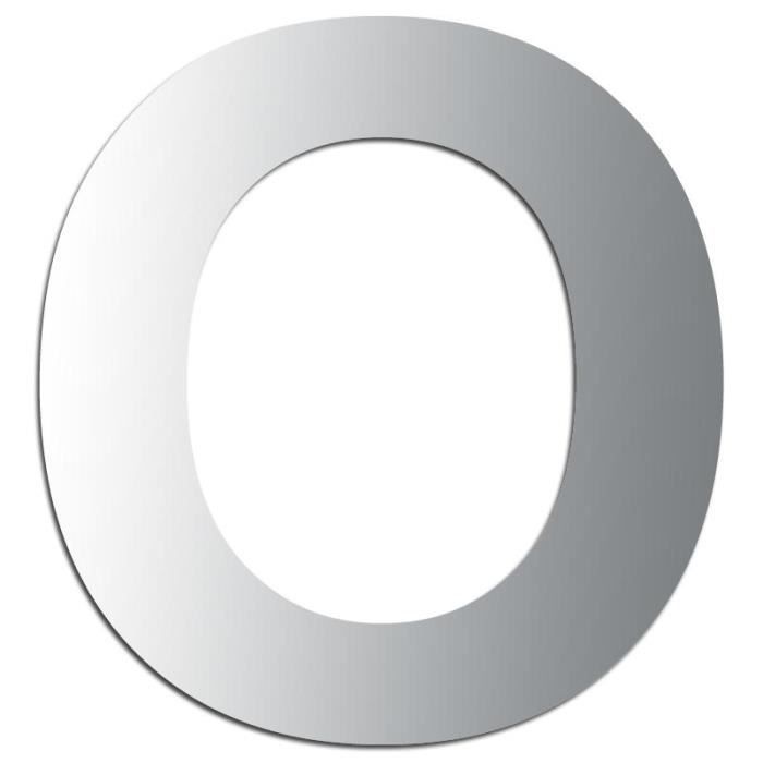 Miroir adhésif lettre O majuscule - 3,3 cm Matière : Miroir acrylique - Plastique réfléchissant Dimensions : 33 x 31 mm