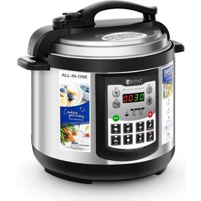 Royal Catering Robot multicuiseur Robot cuiseur Appareil Cuisson Multifonction 4L 800W 11 Prog Inox 50 kPa RC-HPC4L