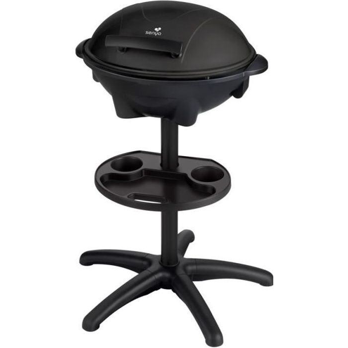 SENYA Barbecue électrique sur pied et table noir 2400W - Intérieur et extérieur - Compatible au lave-vaisselle - Barbecue Party