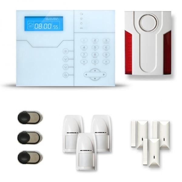 Alarme maison sans fil SHB 3 à 4 pièces mouvement + intrusion + sirène extérieure - Compatible Box internet et GSM