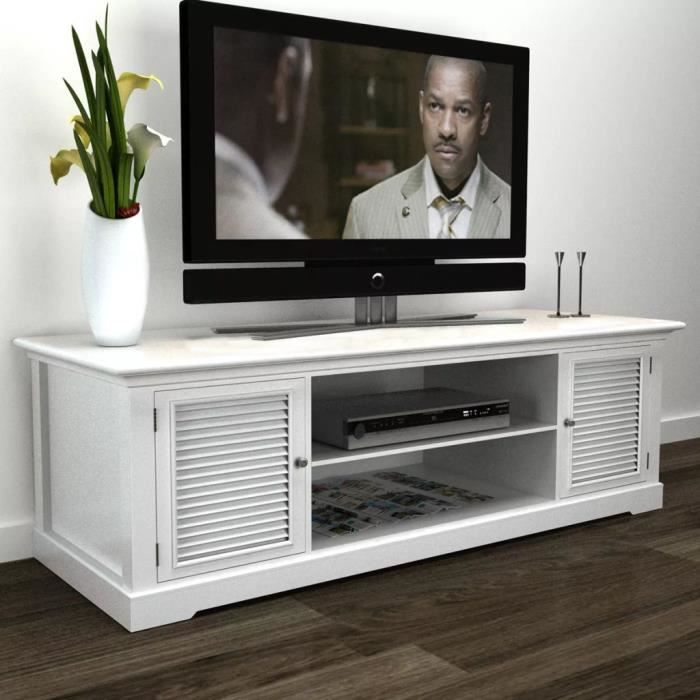 Meuble de TV Bois Blanc