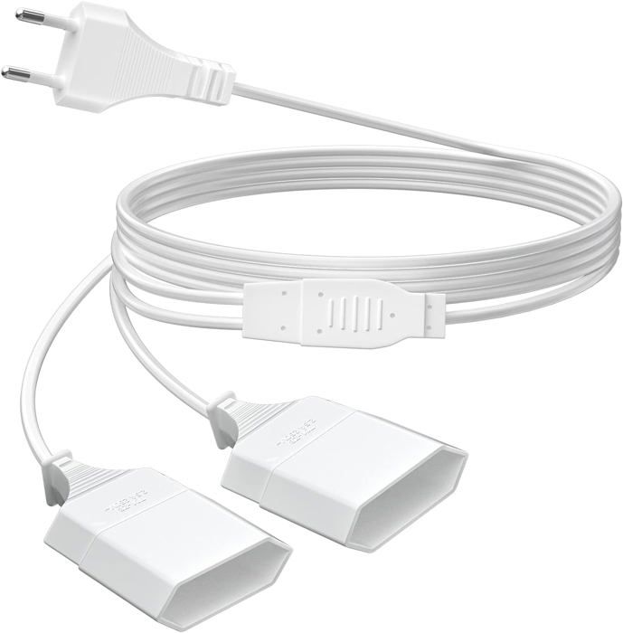 2M Rallonge de Câble d'alimentation, Câble D'extension 2 en 1 Européenne vers Double Prise Européenne de Type C, 0,75 mm² Max. 2.5A/250V pour Lampe de Projecteur de Moniteur D'ordinateur de TV PC 2M Rallonge de Câble d'alimentation, Câble D'extension 2 en 1 Européenne vers Double Prise Européenne de Type C, 0,75 mm² Max. 2.5A/250V pour Lampe de Projecteur de Moniteur D'ordinateur de TV PC