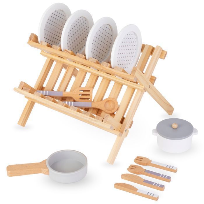 Jouet en bois - MAMABRUM - Dinette Enfant - 10 pièces - Écologique - Développement créatif