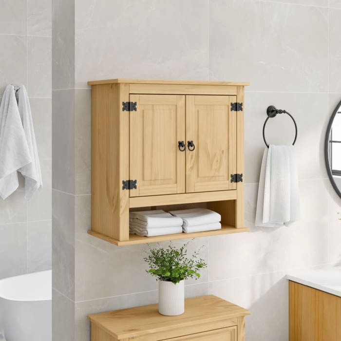 vidaXL Armoire murale de salle de bain Corona bois de pin massif 4013406