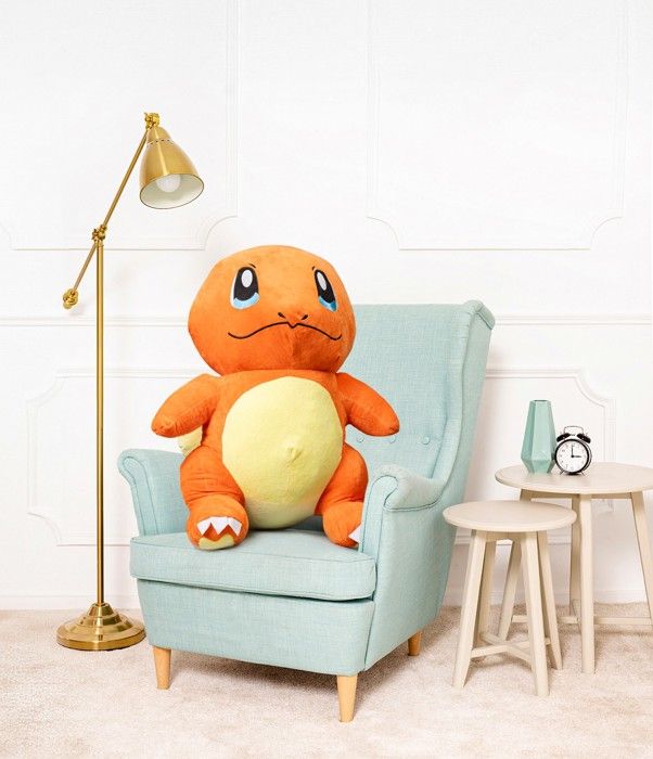 DEAR BEAR Ours en peluche Grand XXL Charmander (Orange, 75cm