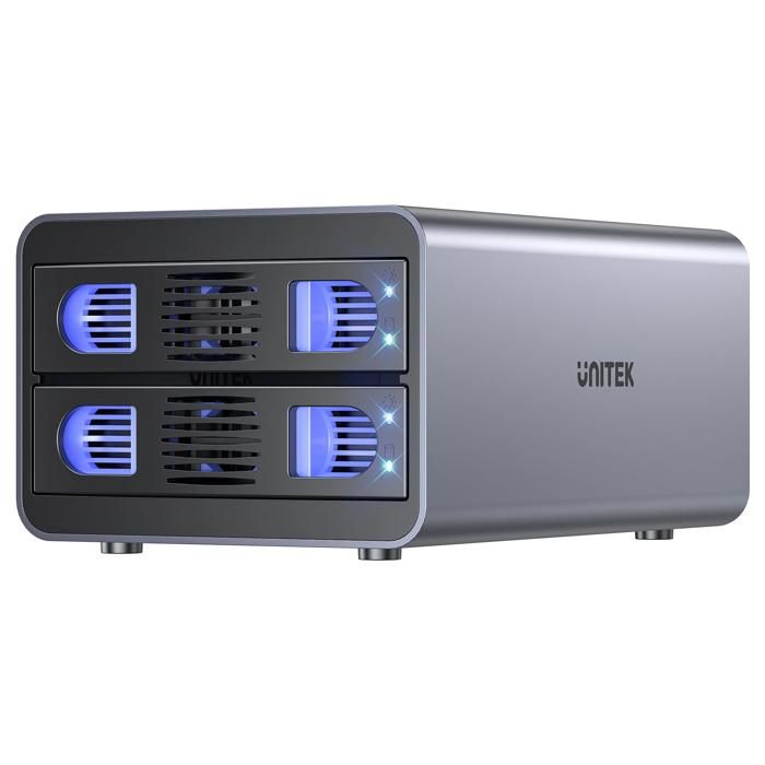 UNITEK Boitier de disque dur externe vide pour disques 2.5/3.5 RAID 2 baies USB 3.2 10Gbps