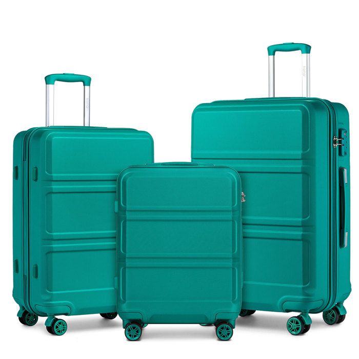 Kono Set de 3 Valises à la Mode en ABS, Valise 55 65 74cm avec Mallette de Transport Rigide, avec 4 roulettes et Serrure TSA Kono Set de 3 Valises à la Mode en ABS, Valise 55 65 74cm avec Mallette de Transport Rigide, avec 4 roulettes et Serrure TSA