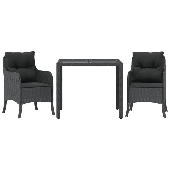 Bonne qualité Salon d'extérieur Ensemble à manger de jardin avec coussins 3 pcs 2 chaises de jardin avec table DECO - vue 2