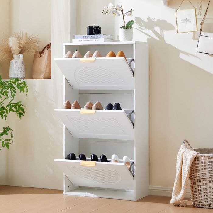 YITAHOME Armoire à Chaussures En Métal Avec 3 Rabats - Meuble