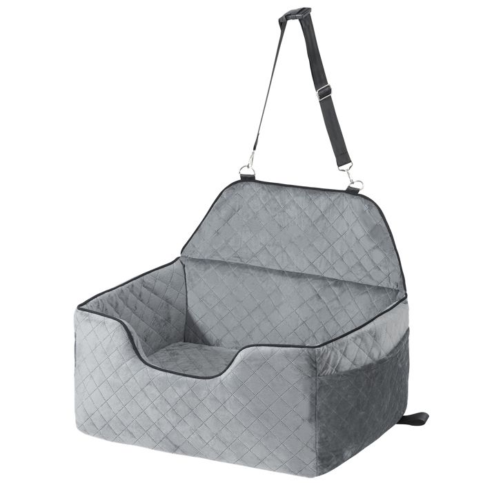 Meilleurs prix pour Siège Auto pour Chien - DUOKU - Rehausseur Confortable - Gris - 55 lbs - Velours Cristal