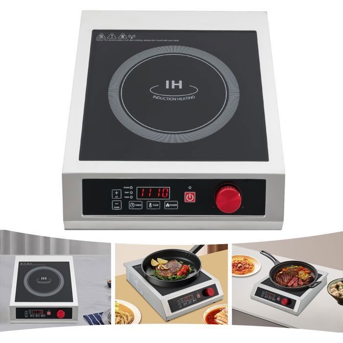 Plaque de cuisson à induction professionnelle 3500W avec affichage LED et puissance 10 niveaux réglables Pour restaurants AC220-240V
