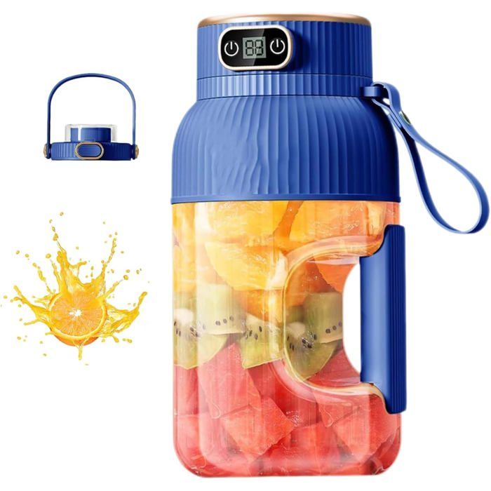 Extracteur de jus-Mixeur portable Extracteur de jus portable multifonctionnel Extracteur de jus portable avec couvercle Baril Bleu - Cofoemee