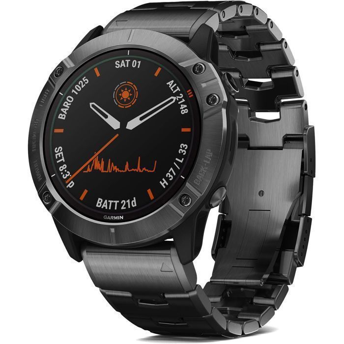 Stravo Bracelet titane Oracle luxe QuickFit 22 mm compatible Garmin Fenix 8/7/6 Pro/5 Plus Epix Gen 2 – Premium – Noir