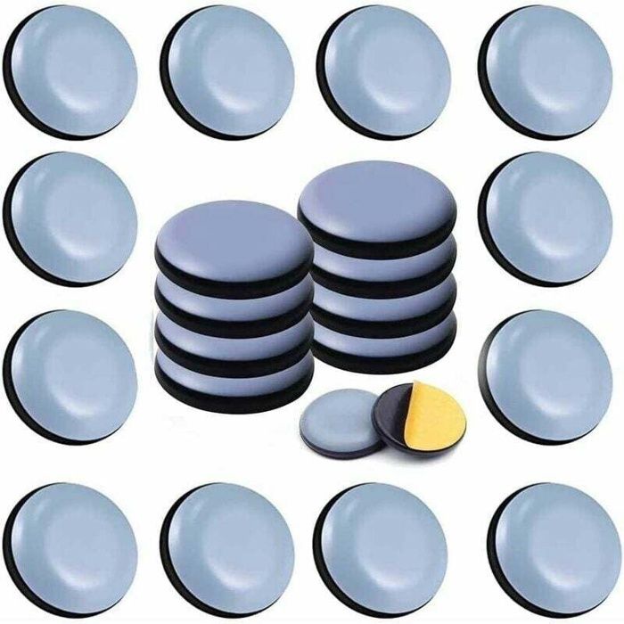 AIMOONSA Patins Téflon adhésifs ronds 20 mm bleu - lot de 24