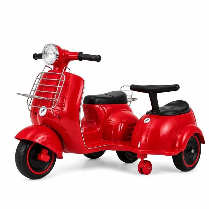 Scooter Électrique Enfant 2 Places avec Sidecar ORYXEARTH – Moto Électrique Enfant – Bluetooth – Dès 3 Ans