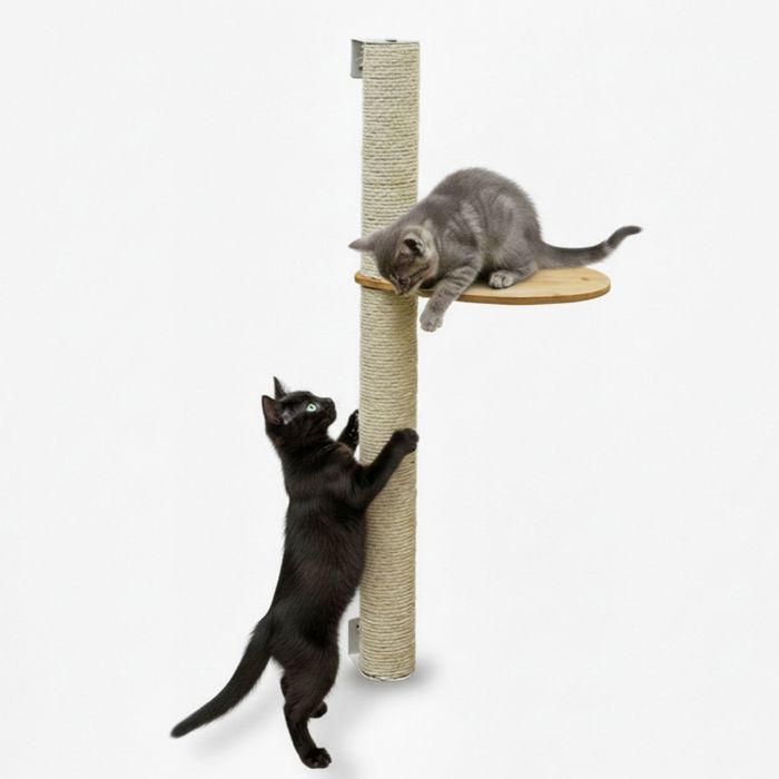 96 cm Arbre à Chat Mural avec 1 Plateau - Poteau à Griffer - Griffoir en Sisal 96 cm Arbre à Chat Mural avec 1 Plateau - Poteau à Griffer - Griffoir en Sisal