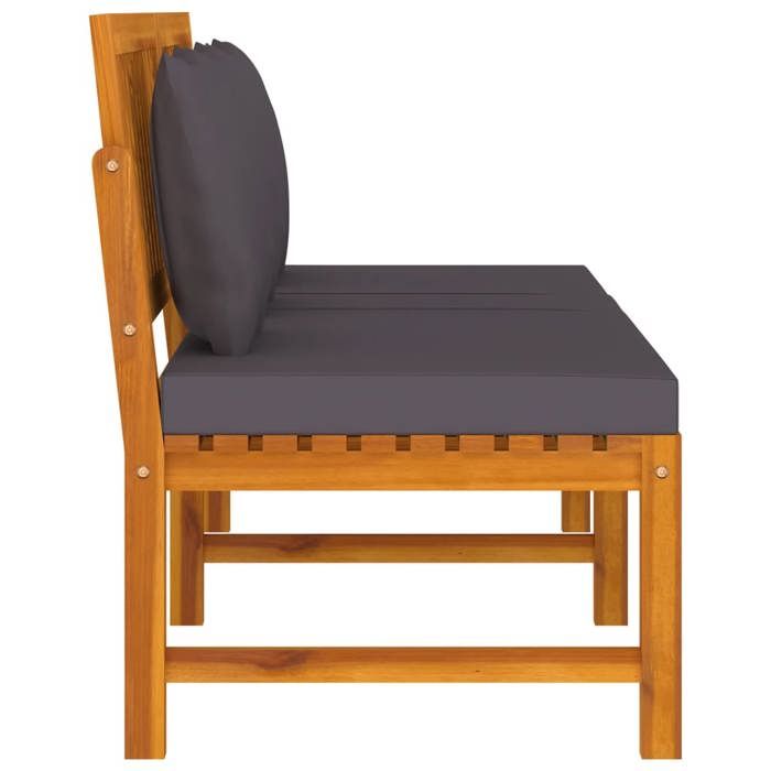 Sale 2026 Lit de repos de jardin - BURKE - Lit dextérieur - avec coussin - gris 200x60x75 cm Bois dacacia solide  Cc1319