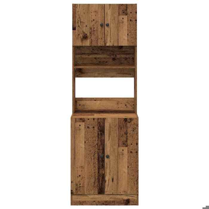 Moderne Placard/Armoire de cuisine SWEETY Meuble bas de rangement avec étagère Bois ancien 60x50x180 cm BB2337