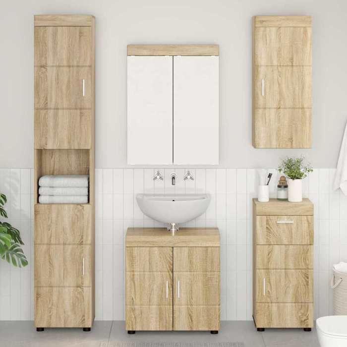 (ON SALE)Armoire murale meuble haut de salle de bain avec étagère TULUM Chêne Sonoma @FR(48522)