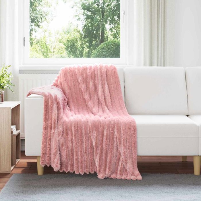 Couverture - VIDAXL - Jeté - Rose - 150 x 130 cm - Toison